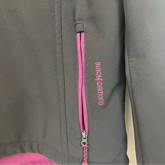 Black Diamond Double Diamond Hooded Jacket Ski Snow Fleece Lined Womens M - Picture 3 of 9